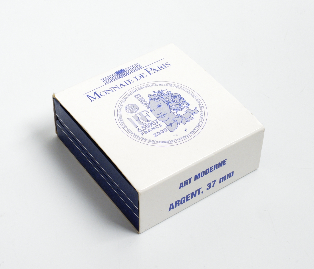 Франция 1 евро = 6,55957 франков 2000 стиль арт-модерн в архитектуре в коробке с сертификатом KM 1228 серебро PROOF 4-3-3-28