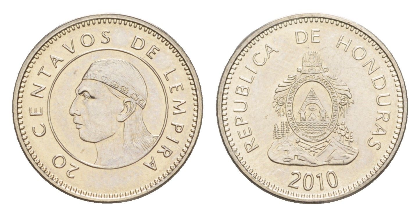 Гондурас 20 сентаво 2010 KM 83a.2 сталь плакированная никелем UNC 4644-253