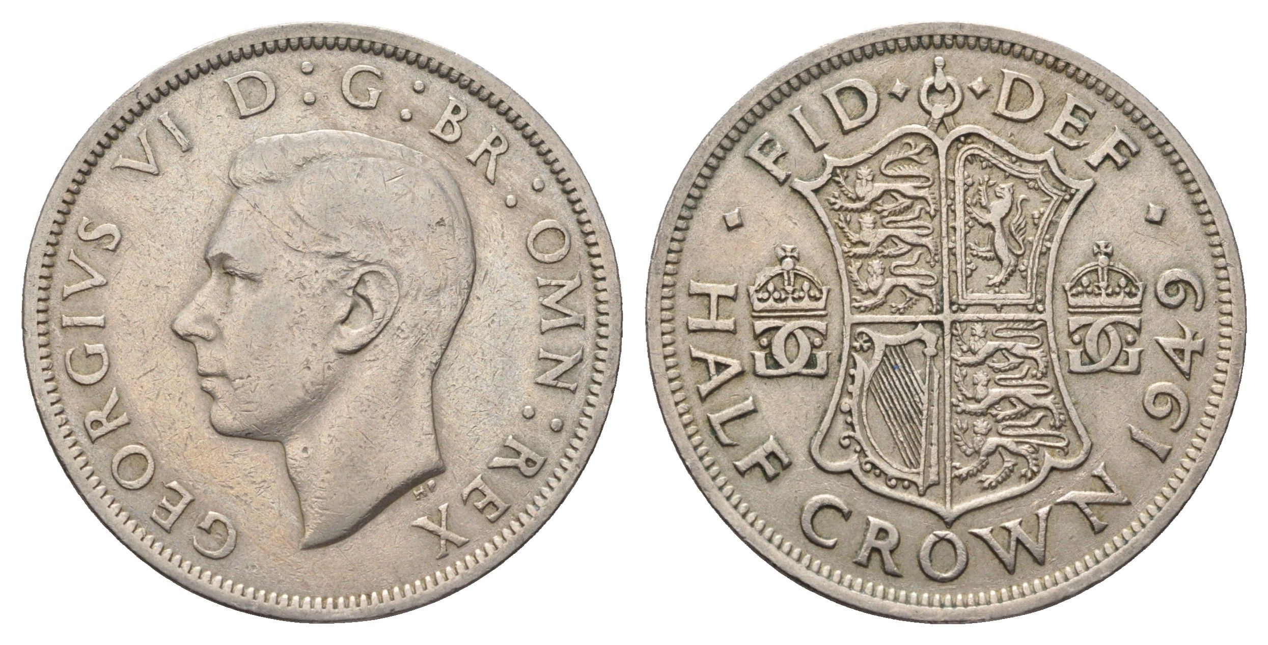 Великобритания 1/2 кроны 1949 Георг VI (1936-1952) KM 879, Spink 4106 медно-никель 4692-431