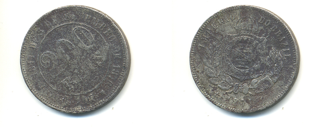 БРАЗИЛИЯ 200 РЕЙС 1888 KM 484 медно-никель 89-821