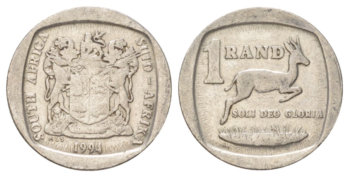 ЮАР 1 ранд 1994 KM 138 медь плакированная никелем 4627-262