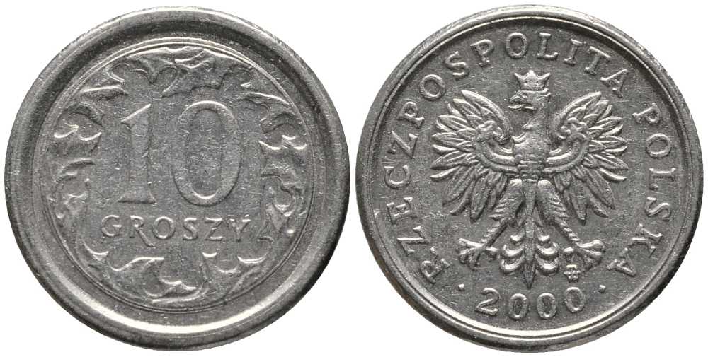 Польша 10 грошей 2000 MW KM 279, Parchimowicz 704g медно-никель 201-443