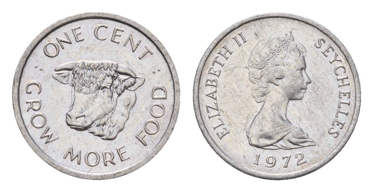 Сейшельские острова (Сейшелы) 1 цент 1972 ФАО - Выращивайте больше еды, Елизавета II (1953-1975) KM 17 алюминий UNC 4643-615