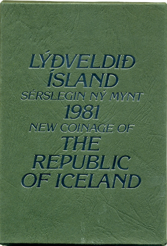 Исландия набор из 5 монет  1981 в оригинальной пластиковой упаковке, с сертификатом, тираж 15000 экземпляров KM PS 4   PROOF 00-00