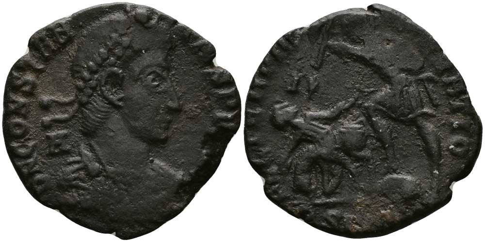 Римская Империя майорина 352 - 354 Констанций I FEL TEMP REPORATIO Сисция Good Very fine (степень редкости С2) RIC 346 бронза 1073-10-51