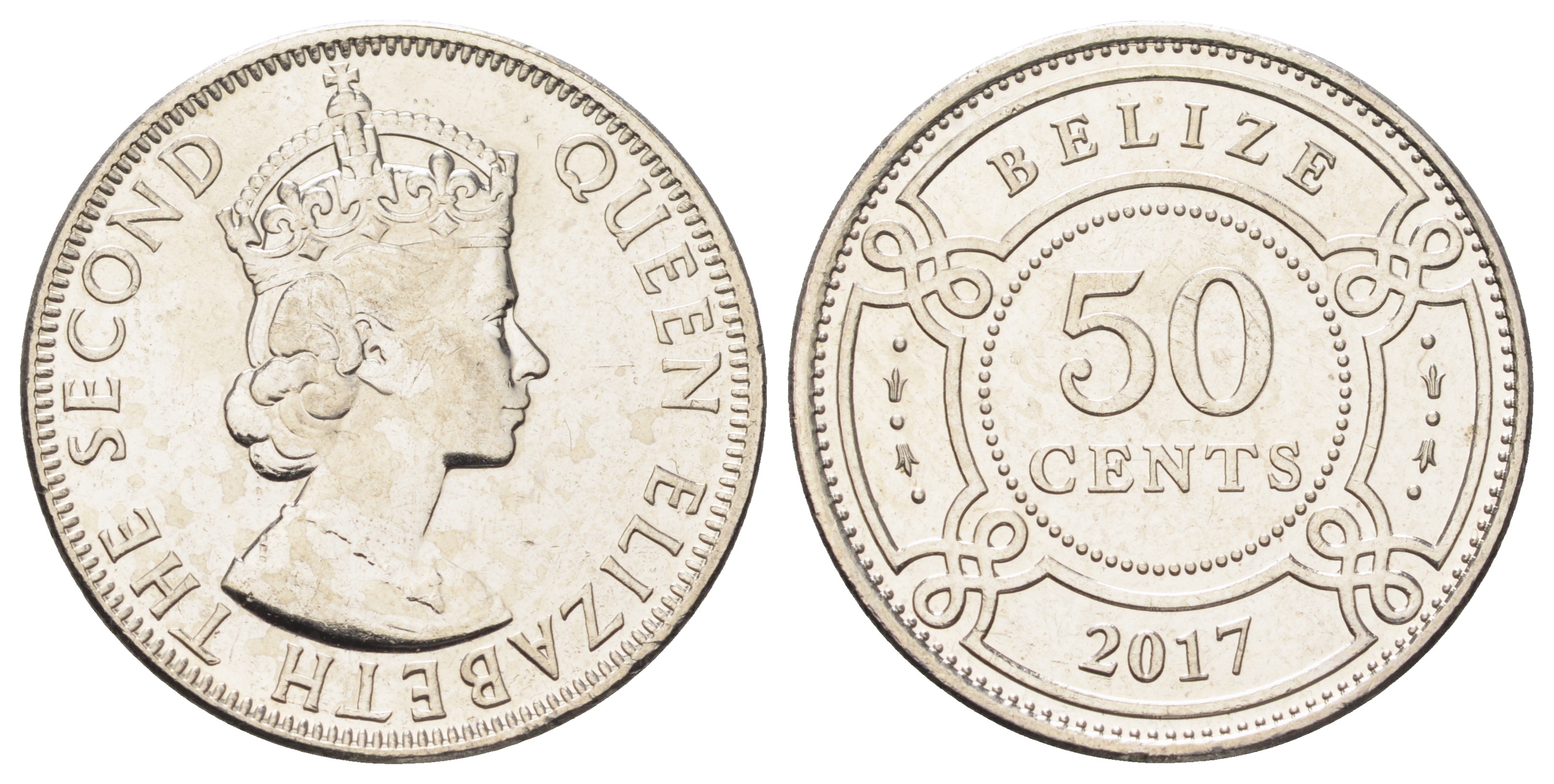 Белиз 50 центов 2017 Екатерина II (1952-2022) KM 37 медно-никель  UNC  M86-09
