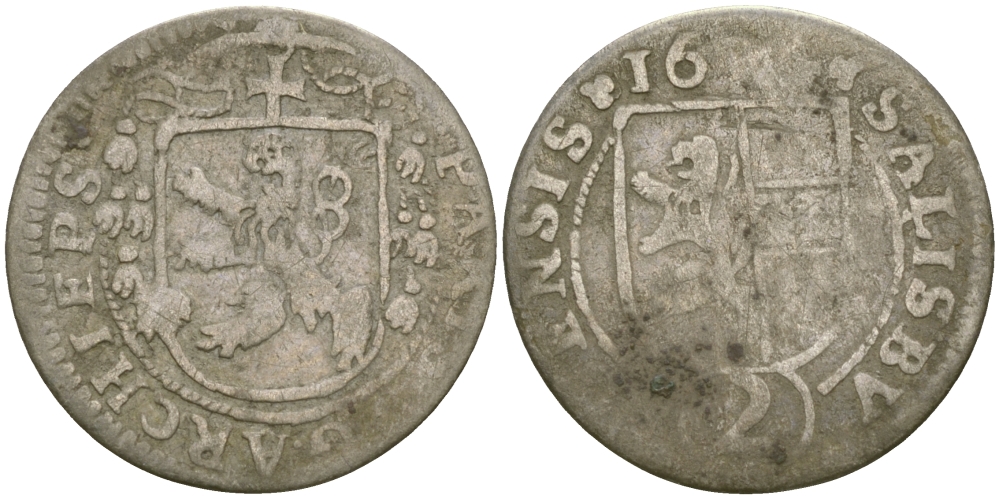 АВСТРИЯ, ЗАЛЬЦБУРГ 2 КРЕЙЦЕРА 1923-1637 KM 86 серебро 99-1015