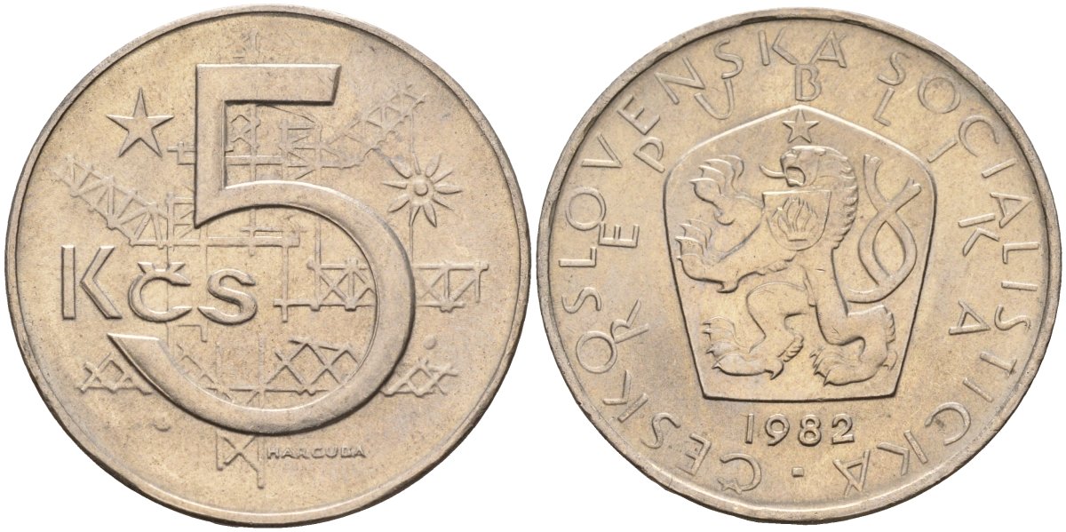 Чехословакия 5 крон 1982 KM 60 медно-никель 4150-1137