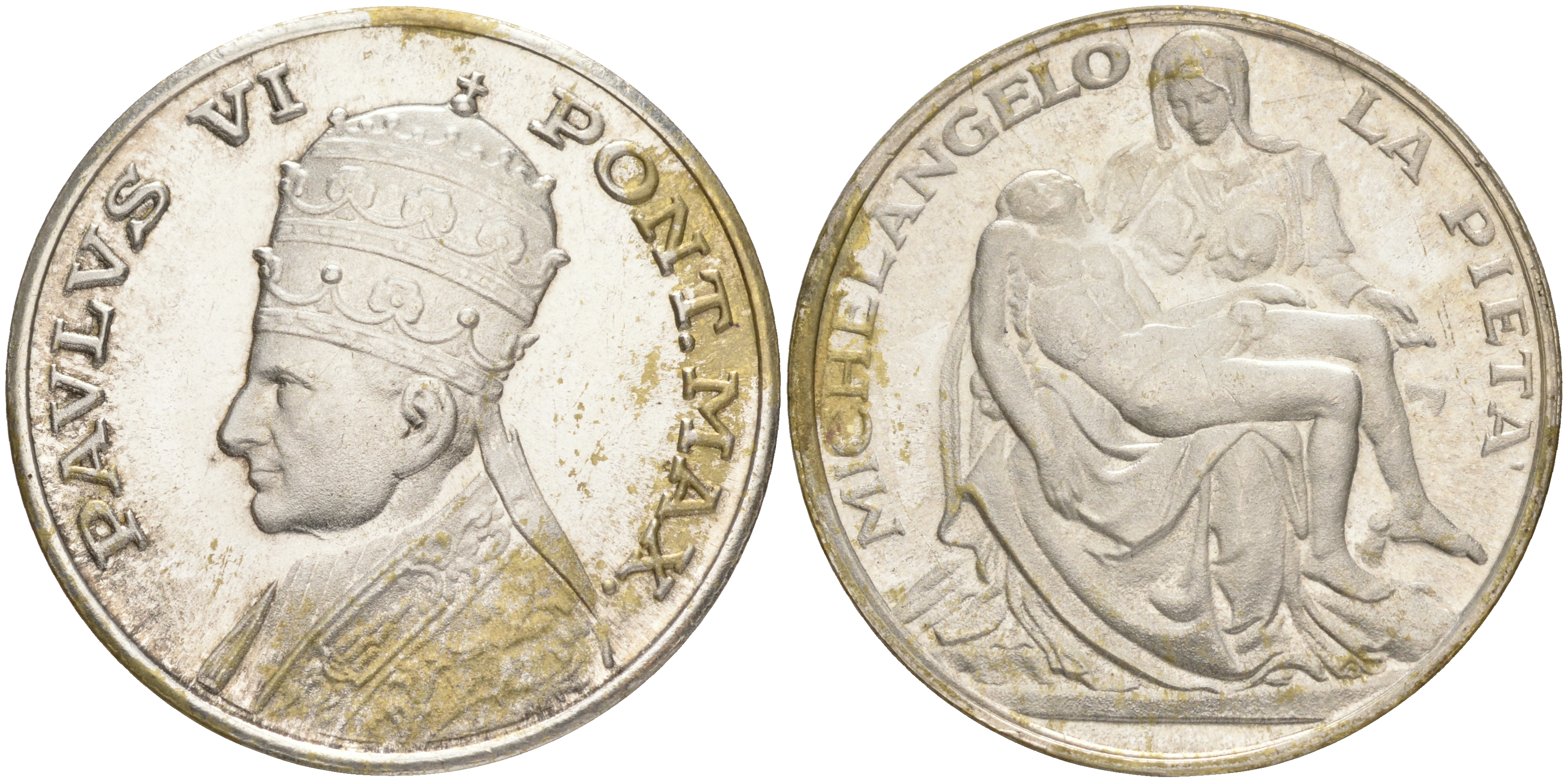 ВАТИКАН МЕДАЛЬ ND ПОНТИФИК ПАВЕЛ VI, СЕРЕБРЕНИЕ медно-никель 4557-313