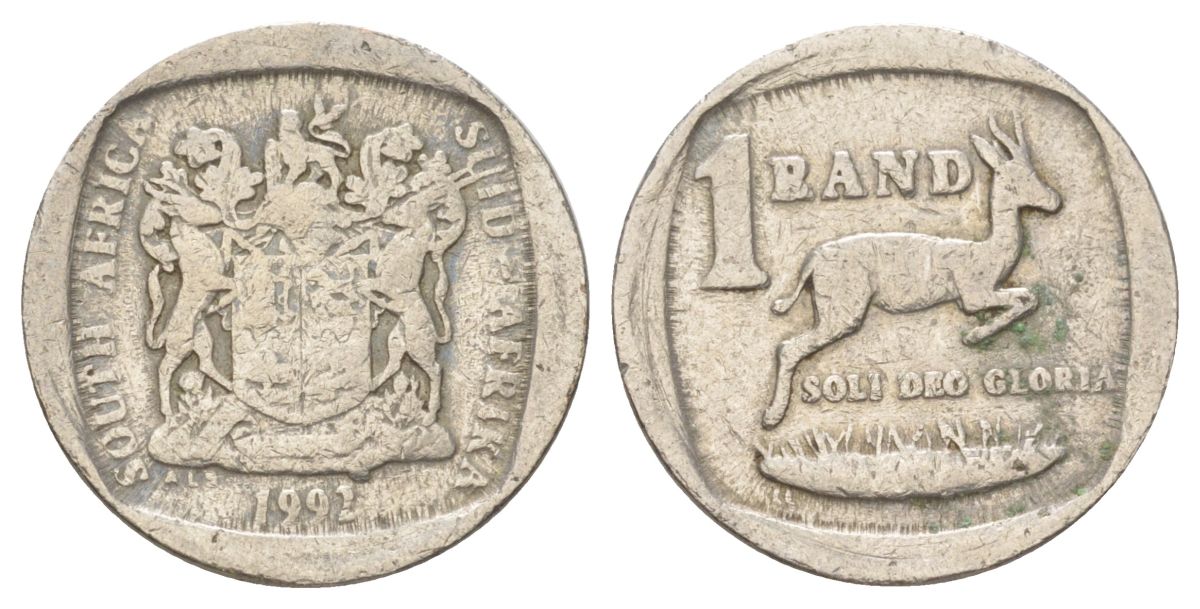 ЮАР 1 ранд 1992 KM 138 медь плакированная никелем 4627-243