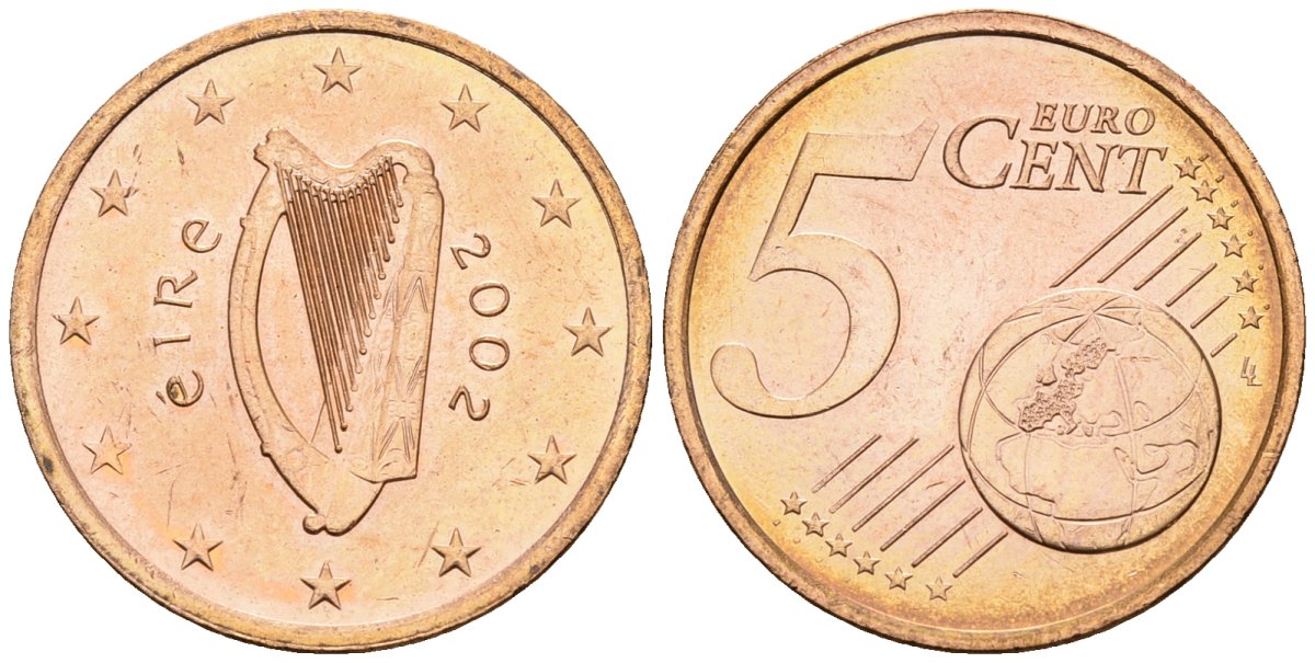 Ирландия 5 евроцентов 2002 KM 34 сталь плакированная медью 4147-717