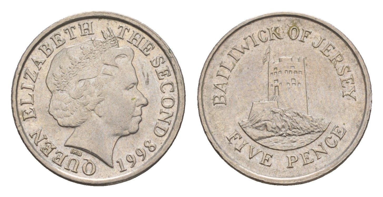 Джерси 5 пенсов 1998 башня Сеймур, Елизавета II (1952-2022) KM 105 медно-никель aUNC 4659-623