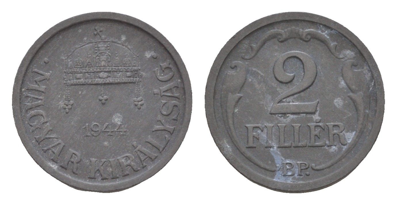 Венгрия 2 филлера 1944 BP KM 519 цинк 4658-355