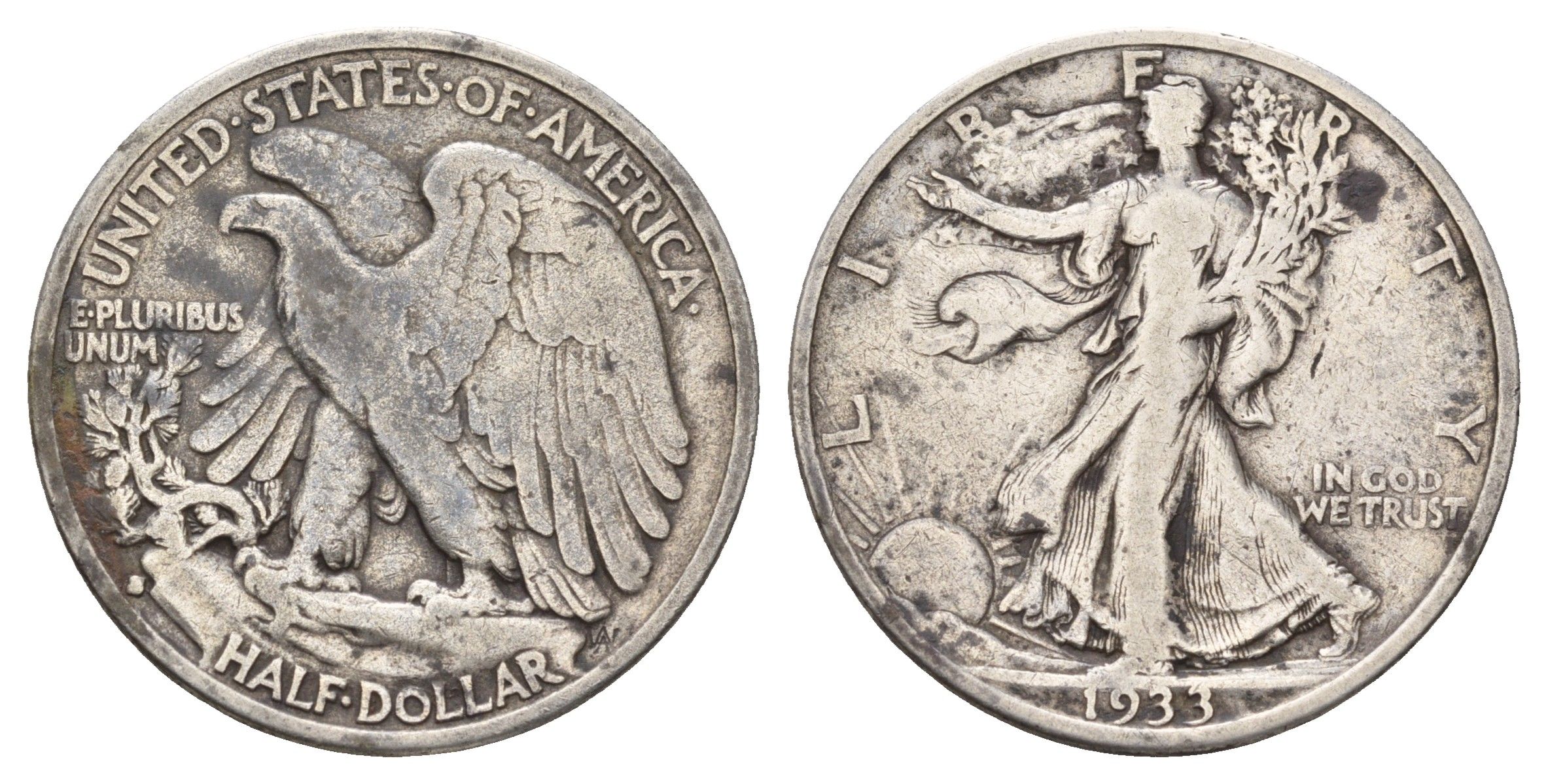 США 1/2 доллара (50 центов) 1933 S KM 142 серебро 4127-2044