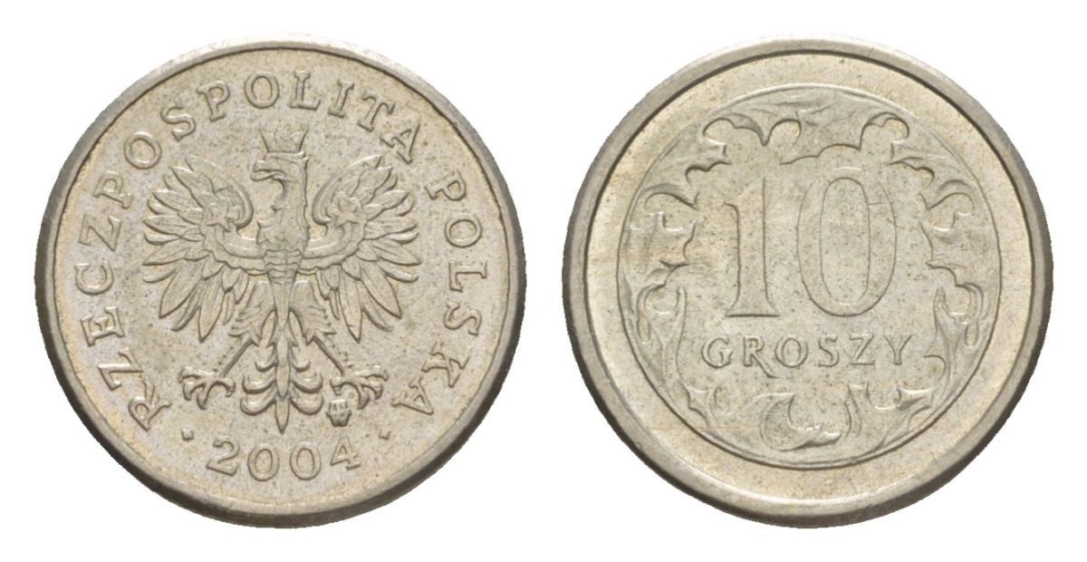 Польша 10 грошей 2004 Y 279 медно-никель 4625-744