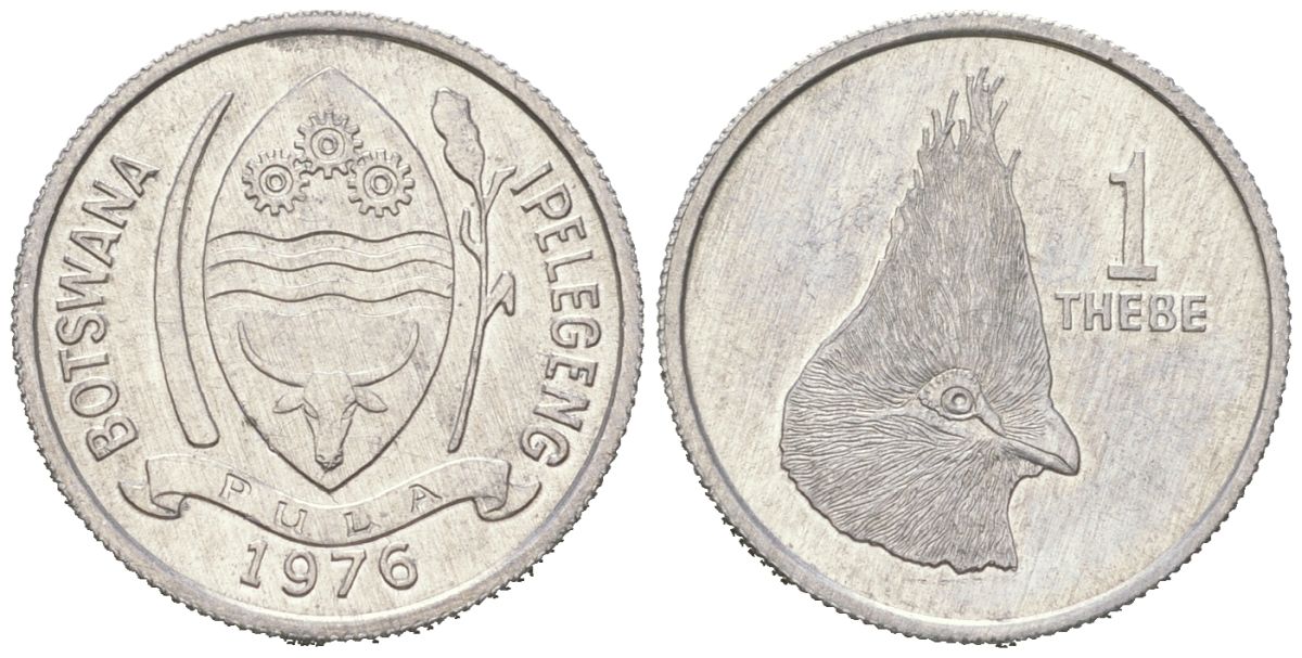 Ботсвана 1 тхебе 1976 KM 3 алюминий aUNC 4609-554