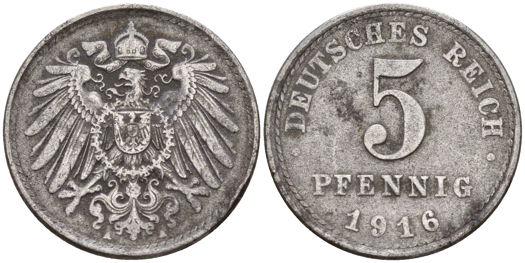 Германия 5 пфеннигов 1916 А KM 19 J. 297 железо    4152-1152