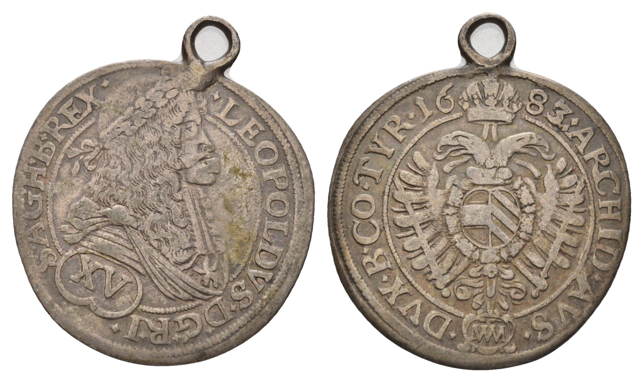 Австрия 15 крейцеров 1683 Леопольд I KM 1170 серебро 1520-1412