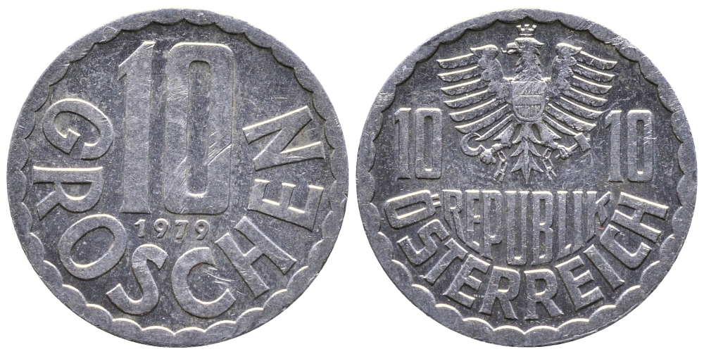 Австрия 10 грошей 1979 KM 2878 алюминий 53-632