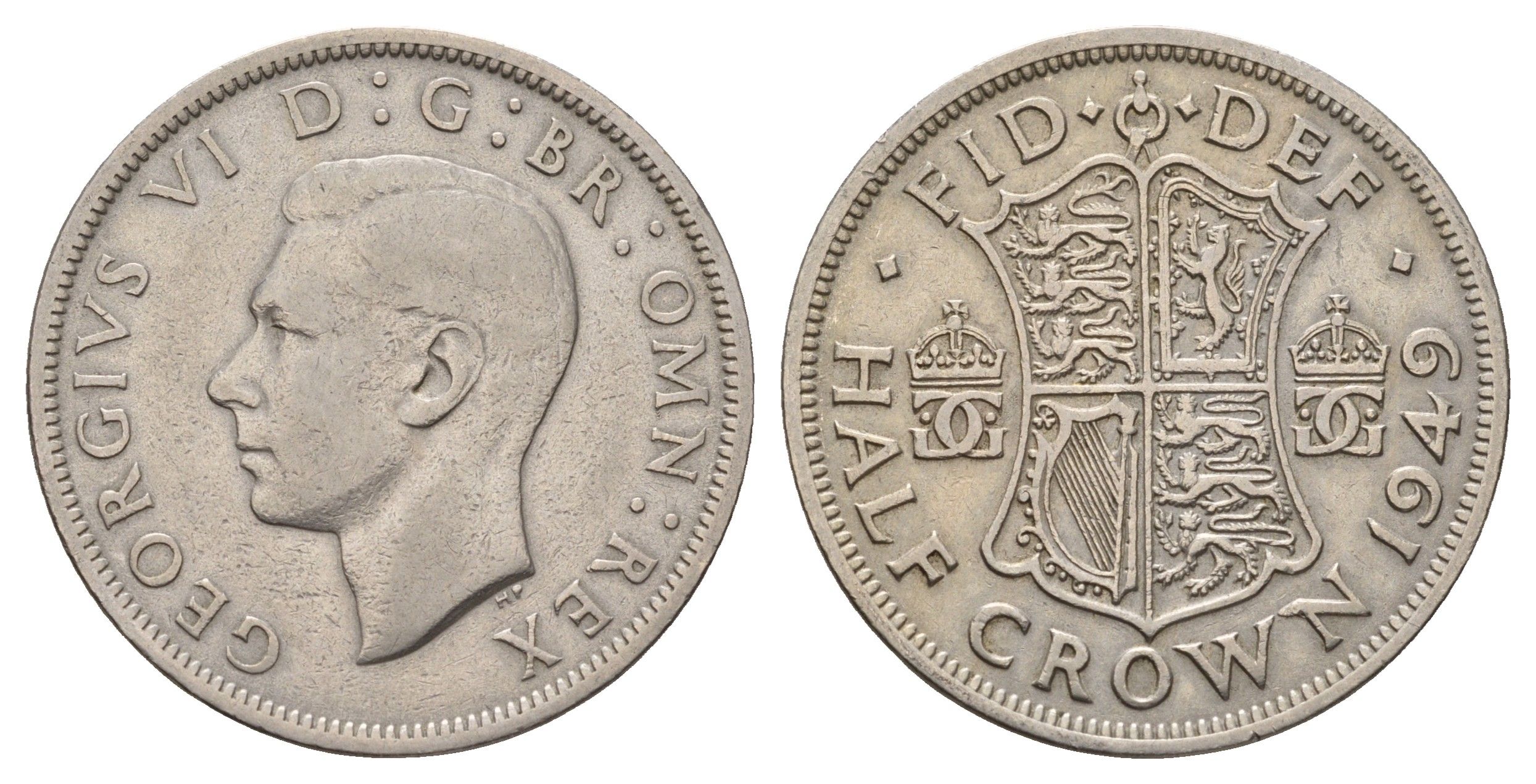 Великобритания 1/2 кроны 1949 Георг VI (1936-1952) KM 879, Spink 4106 медно-никель 3996-113