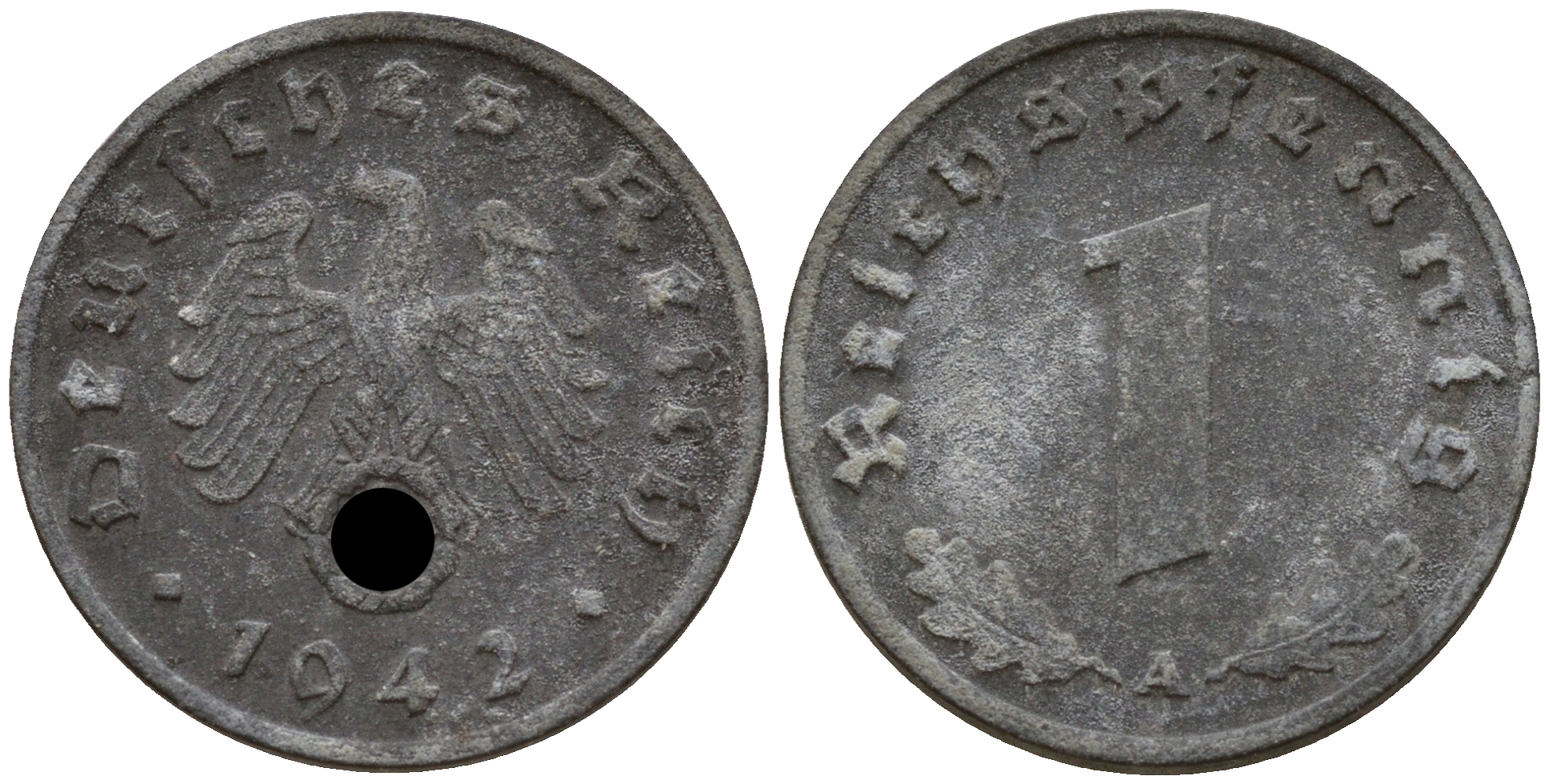 Германия 1 рейхспфенниг 1942 A KM 97 цинк    4189-222