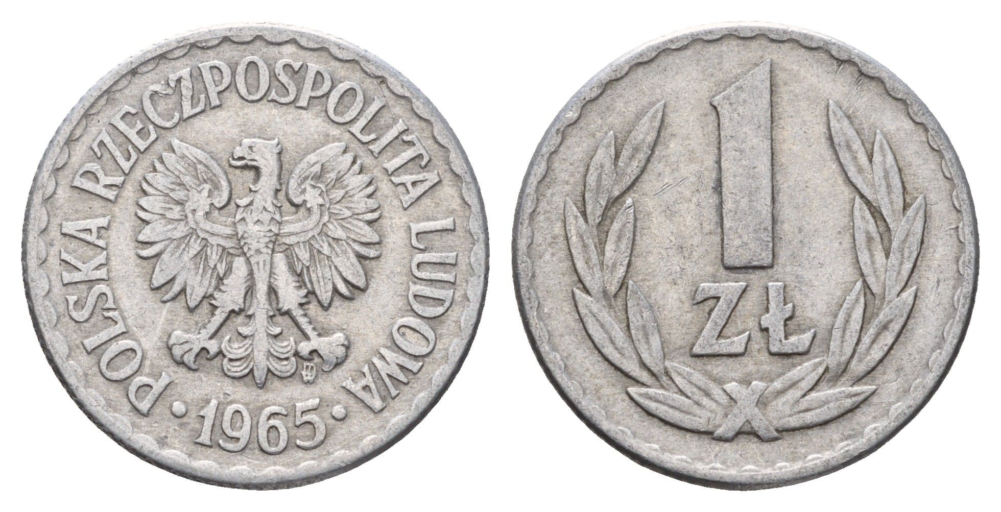 Польша 1 злот 1965 Y 49.1 алюминий 4119-1256