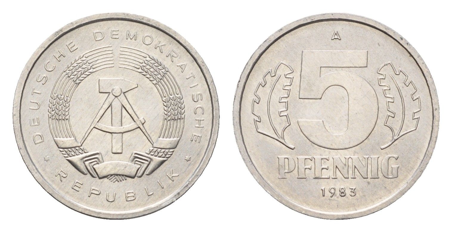 ГДР 5 пфеннигов 1983 A KM 9.2 алюминий 4630-264