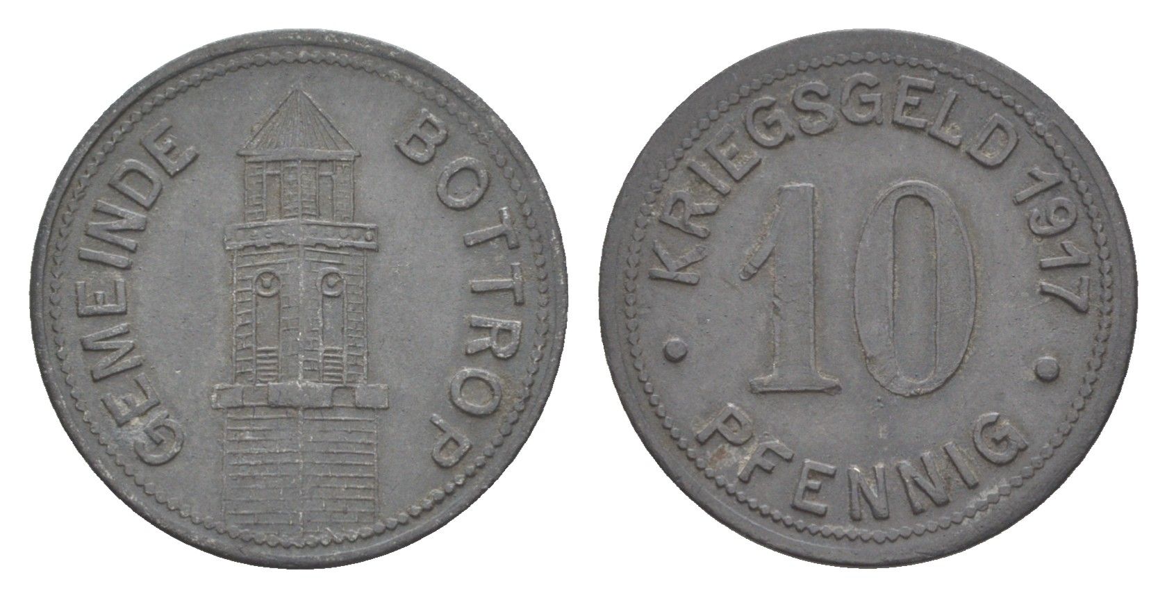 Боттроп 10 пфеннигов 1917 Funck 54.1, Men05 3320.1, Men18 4240.1 цинк 4636-1155