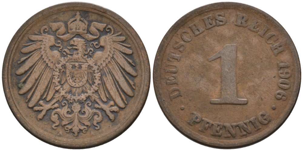 Германия 1 пфенниг 1906 A KM 10, J. 10 медь 4567-1226