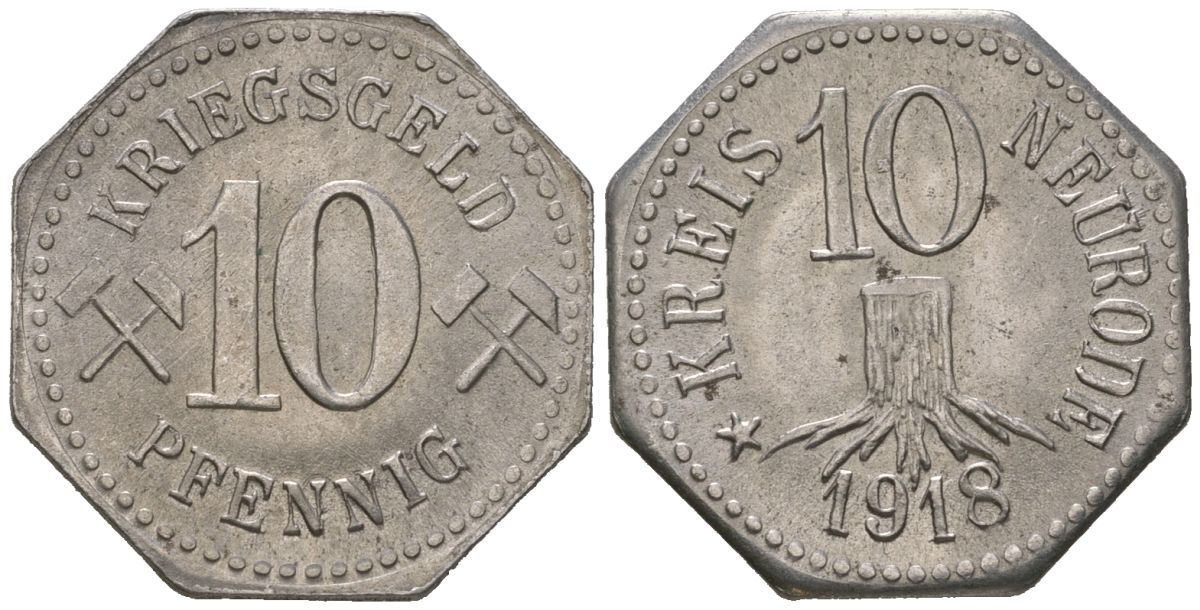Нейроде (Силезия) 10 пфеннингов 1918 Funck 369.1, Men05 18596.1, Men18 23260.1 железо 4169-1165