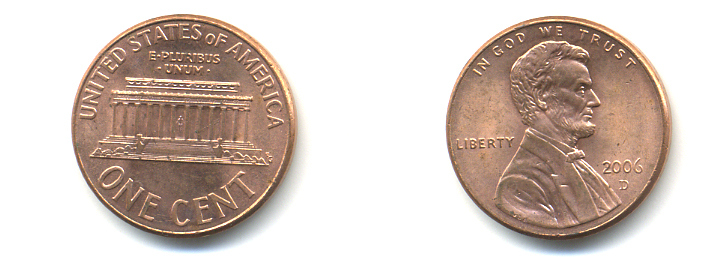 США 1 ЦЕНТ 2006 D ЛИНКОЛЬН KM 201b цинк плакированный медью UNC 179-563
