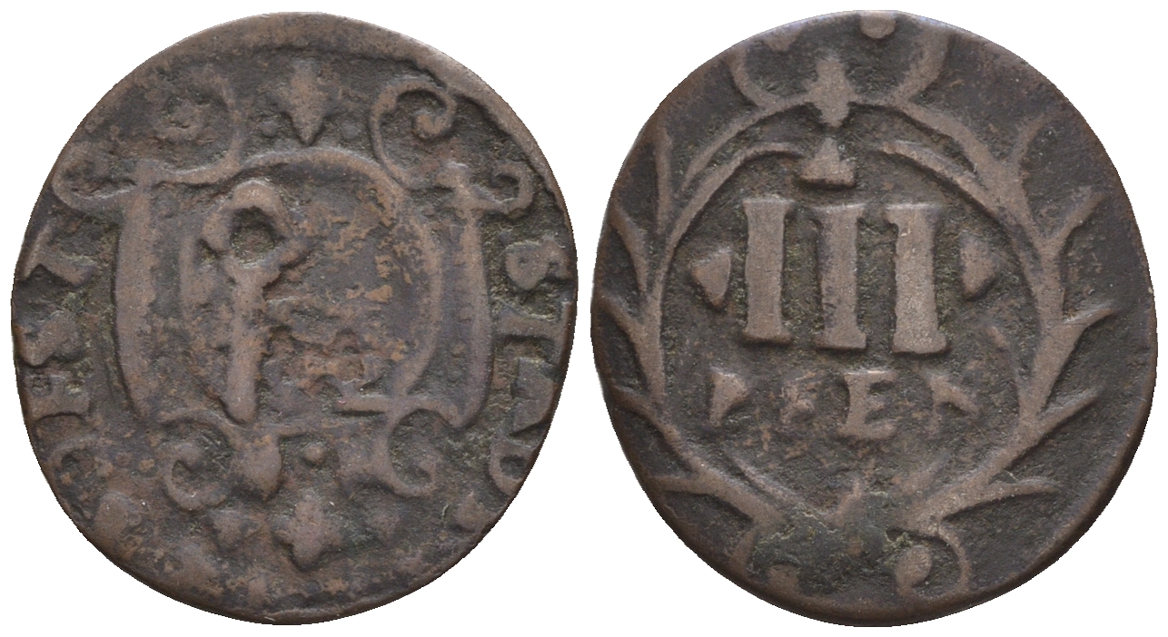 Соест 3 пфеннига 17?? медь 54-1061