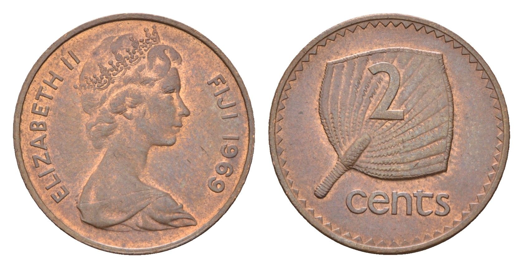 Фиджи 2 цента 1969 KM 28 бронза 4669-541