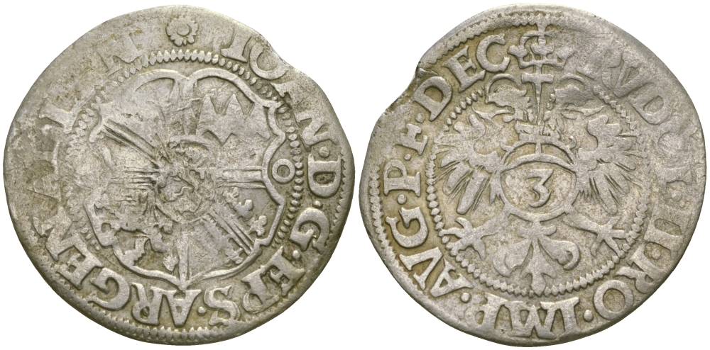 СВЯЩЕННАЯ РИМСКАЯ ИМПЕРИЯ, АВСТРИЯ 3 КРЕЙЦЕРА 1580 РУДОЛЬФ II (1552-1612), МОНДВОР СТРАСБУРГ серебро 99-968