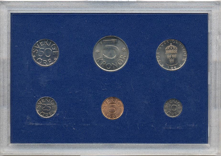 Швеция набор из 6 монет 1979 официальный набор монетного двора, Карл XVI Густав (1973- ) UNC 2-4-1-33