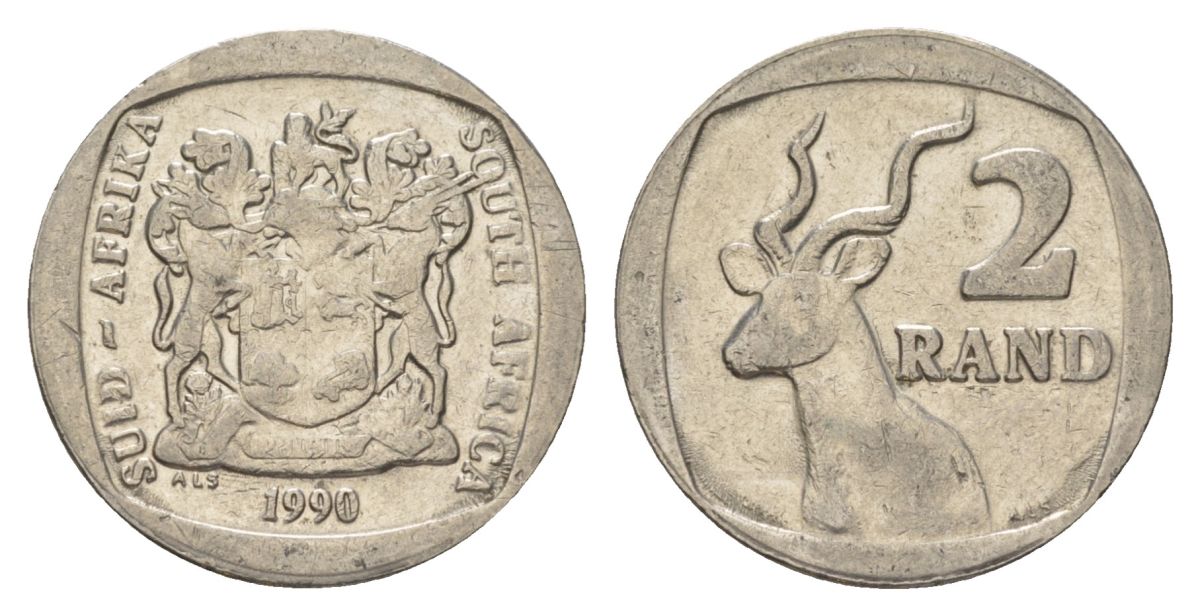 ЮАР 2 ранда 1990 KM 139 медь плакированная никелем 4626-1027