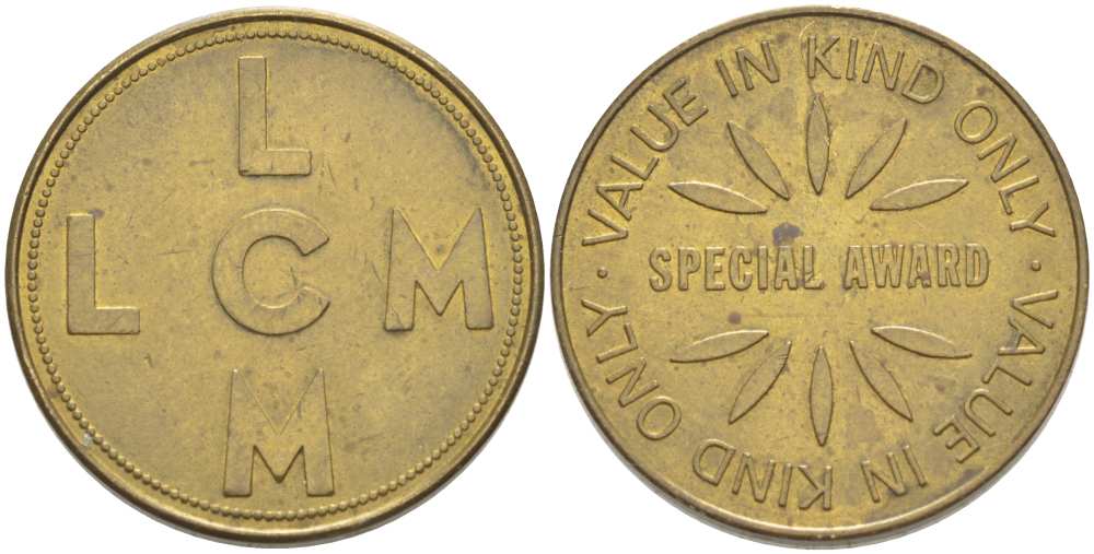 АНГЛИЯ ЖЕТОН ND LCM, ДИАМЕТР 24,66 ММ. латунь 217-656