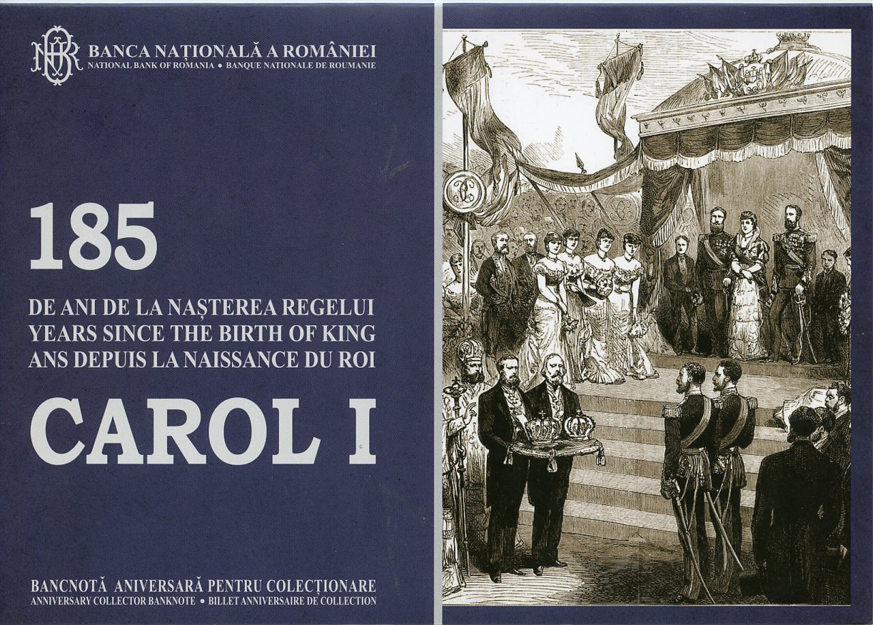 Румыния 100 леев 2024 185 лет со дня рождения Кароля I, в оригинальном буклете Pick 127 а  пластик  UNC (пресс) 451-50-1