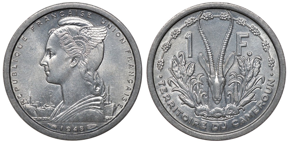Камерун 1 франк 1948 KM 8 алюминий UNC M55-19