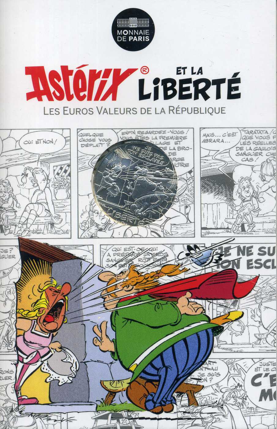 Франция 10 евро 2015 серия Астерикс и свобода, Импедимента (Bonemine) и Жизнестатистикс (Abraracourcix), в оригинальном буклете KM NEW серебро UNC 1-4-3-17