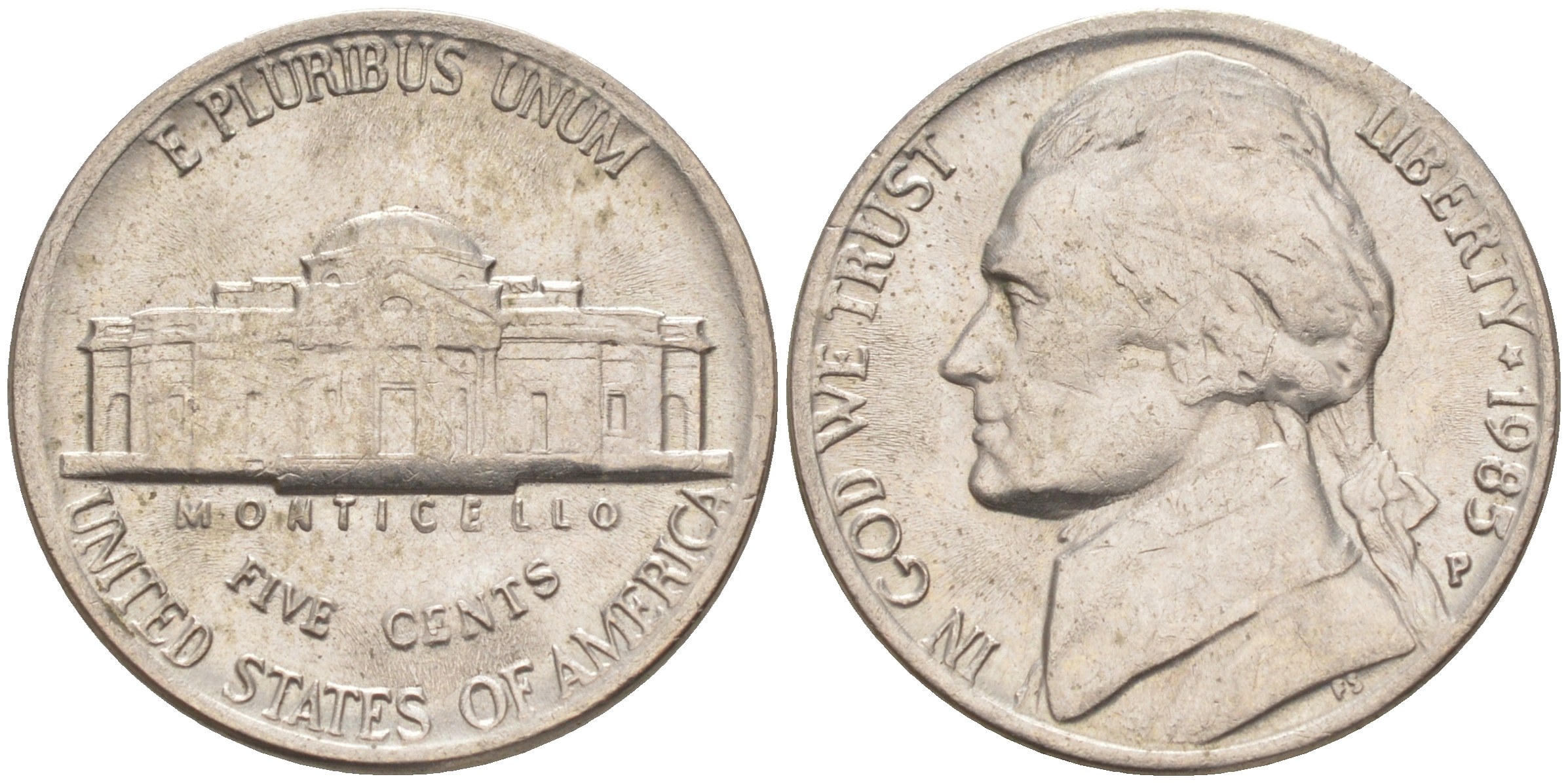 США 5 ЦЕНТОВ 1985 P, ДЖЕФФЕРСОН KM A192 медно-никель 4114-1026