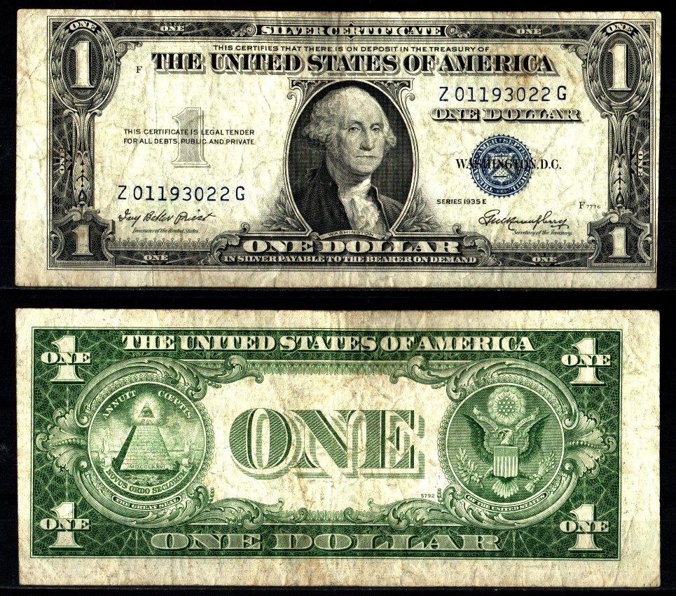 США 1 доллар 1935 Серия E, Джордж Вашингтон Pick 416 D2e бумага 2119-17-1-1