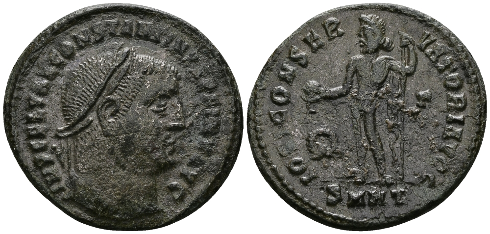 Римская Империя нуммий 312 Константин Великий IOVI CONSERVATORI AVGG Гераклея Good Very fine RIC 72 бронза 1073-6-72