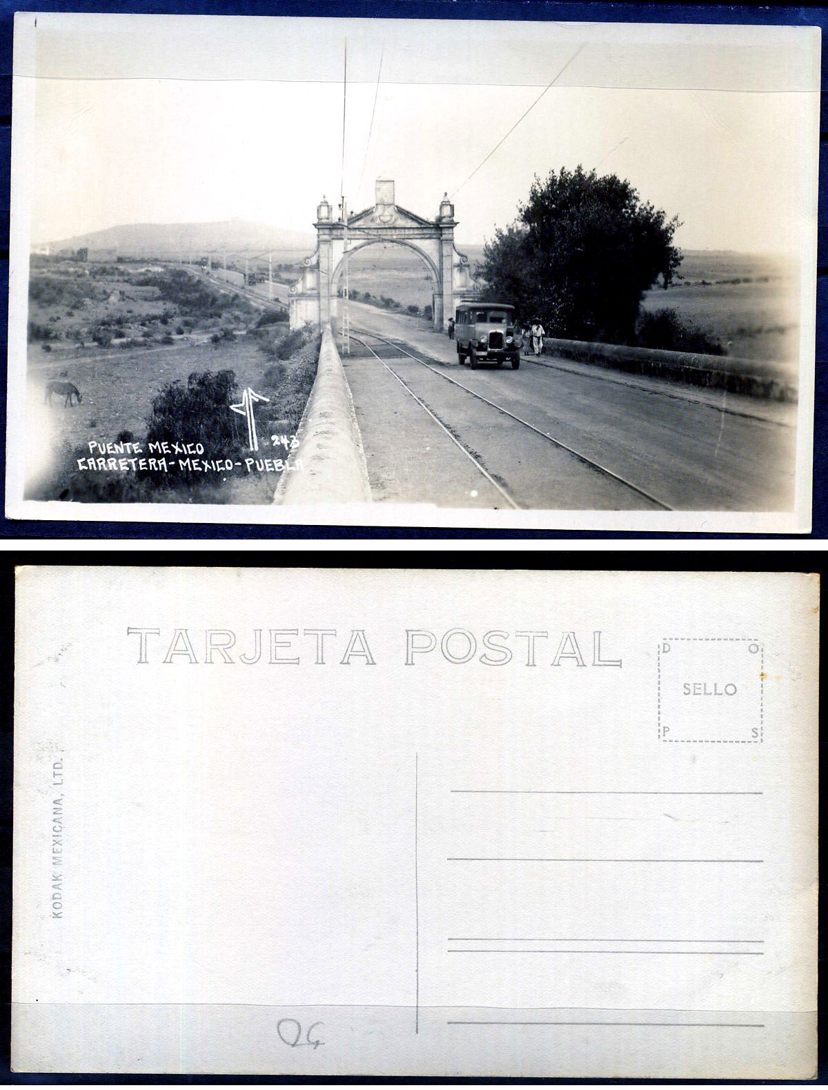 Мексика tarjeta postal - открытка мексиканский мост, шоссе Мехико-Пуэбла 2193-62
