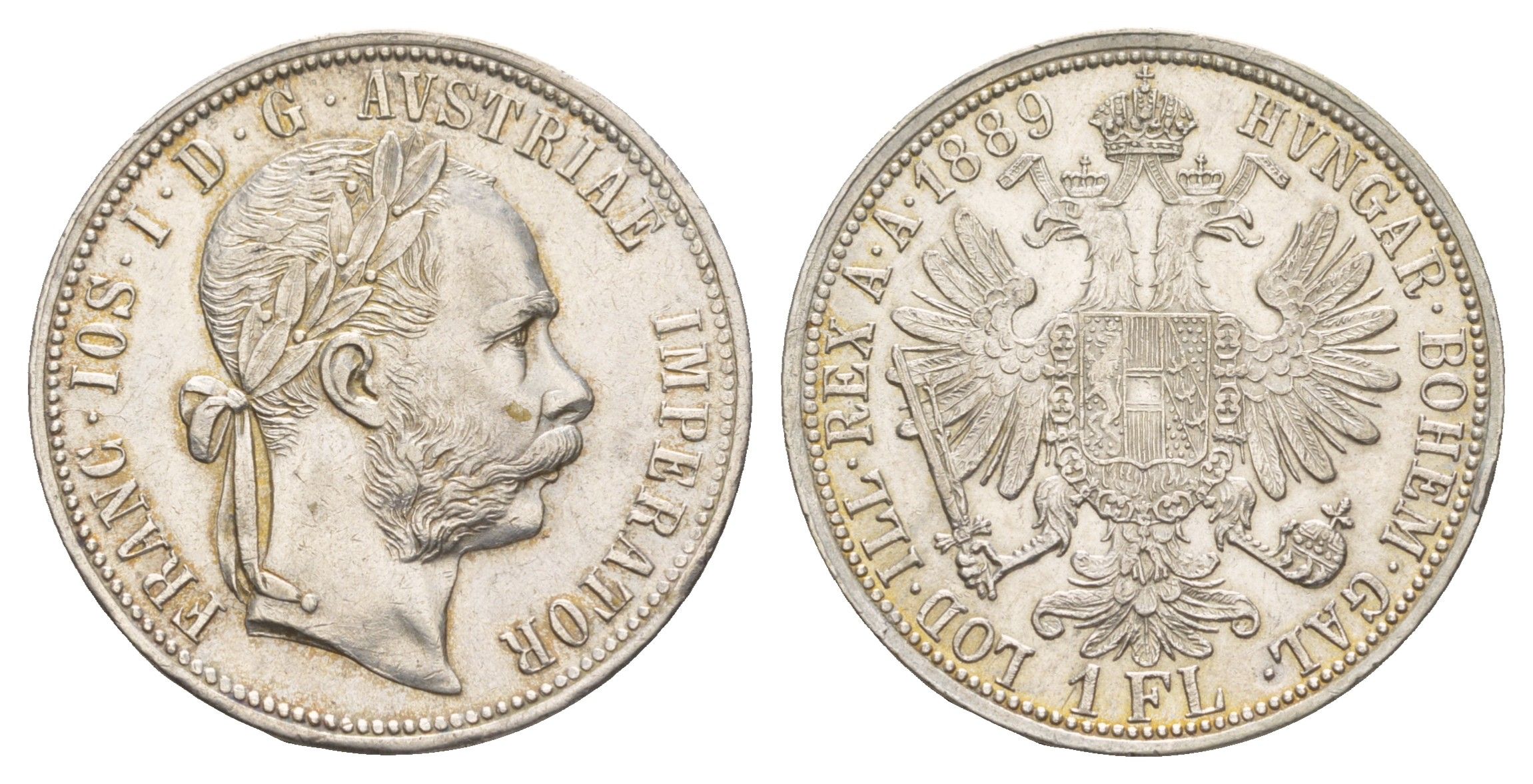 Австрия 1 флорин 1889 KB, Франц Иосиф I (1848-1916) KM 2222 серебро UNC 5010-1441