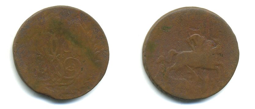 РОССИЯ 1 КОПЕЙКА 1760 медь 61-852