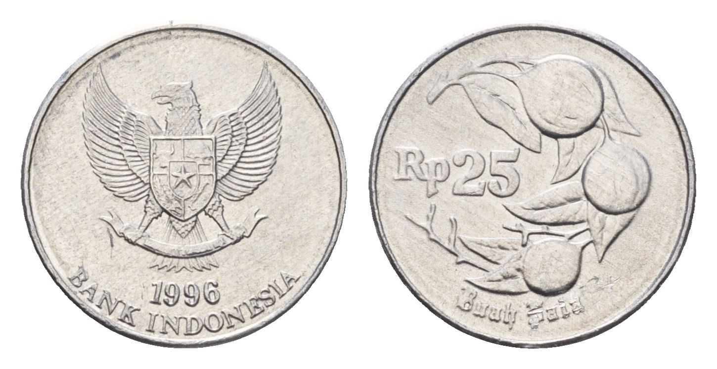 Индонезия 25 рупий 1996 KM 55 алюминий UNC 4685-539