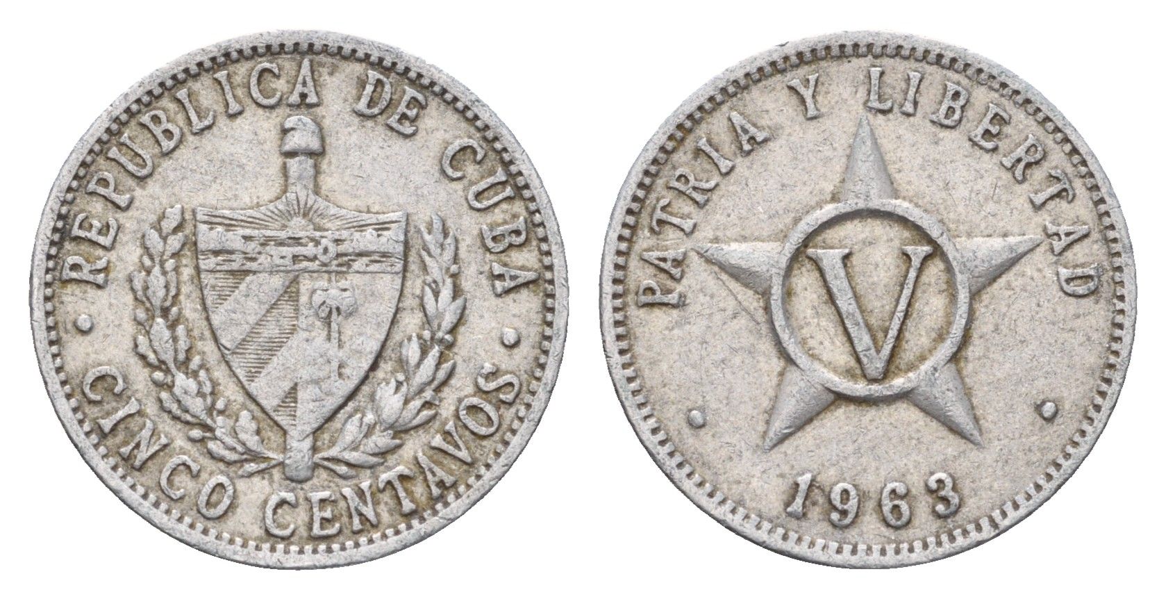 Куба 5 сентаво 1963 KM 34 алюминий 4679-568