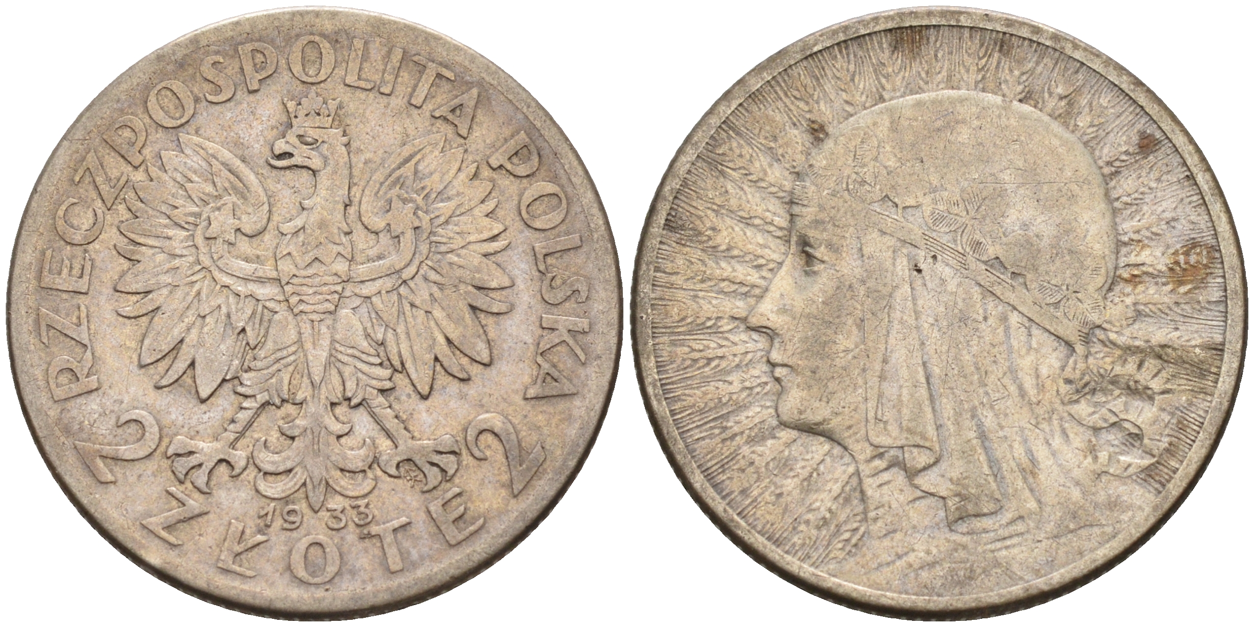 Польша 1 злотый 1933 королева Ядвига KM 20 серебро 4116-333