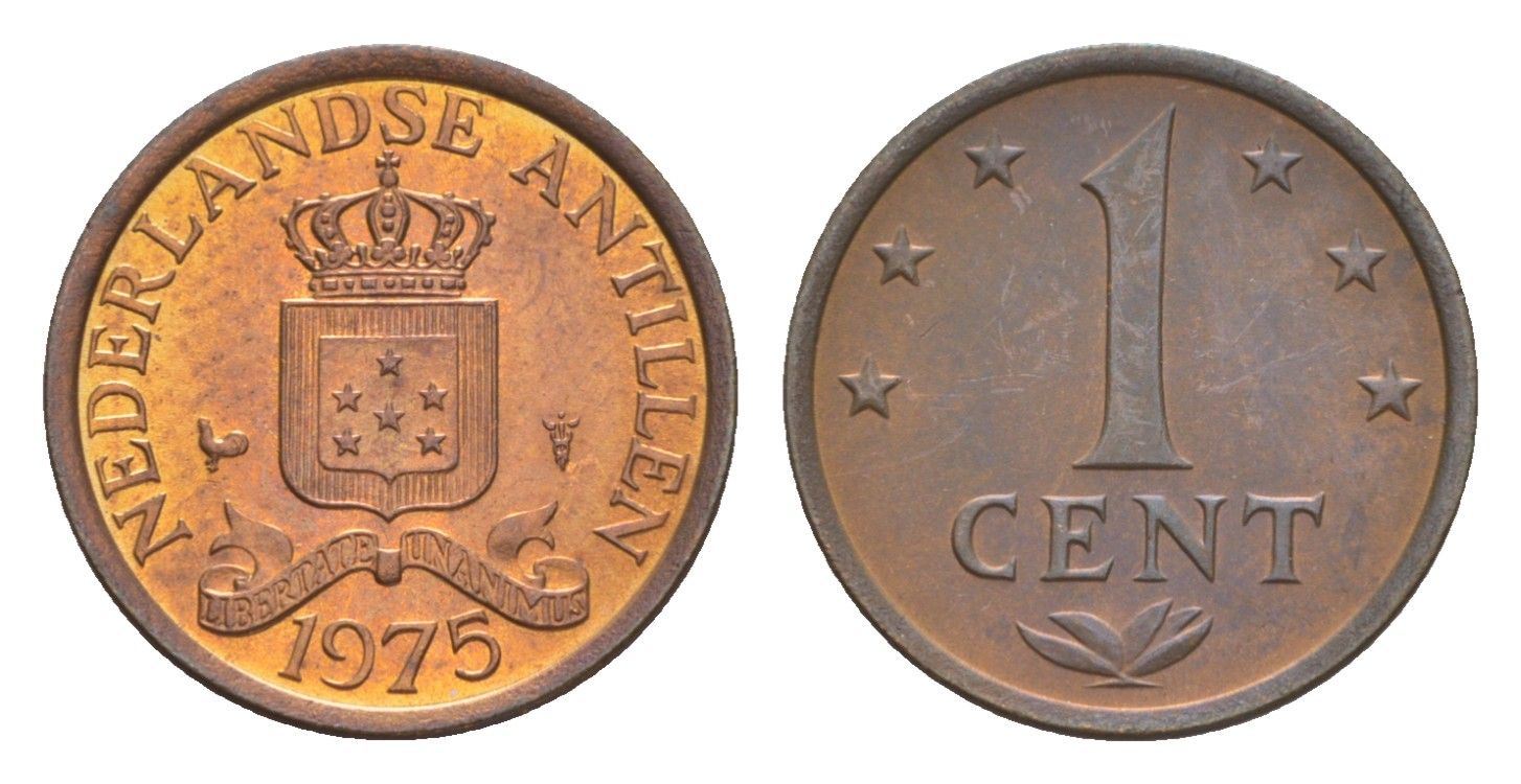 Нидерландские Антильские острова (Нидерландские Антилы) 1 цент 1975 Юлиана (1948-1980) KM 8 бронза 4649-864